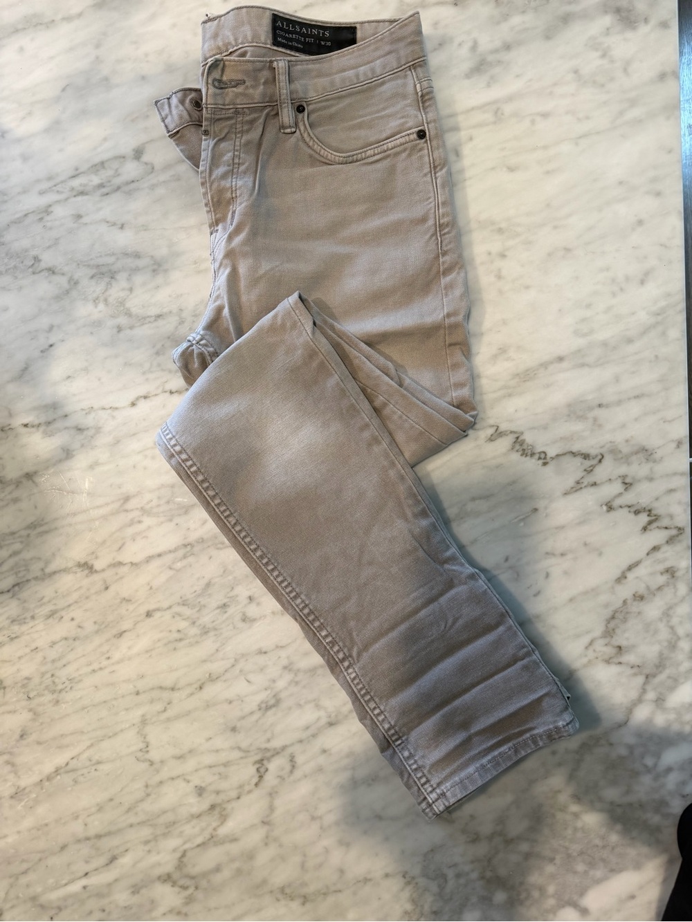 All Saints Men's Slim Jeans in Light Khaki